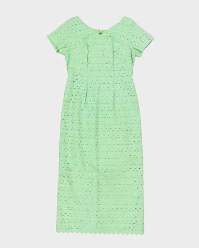 Vintage 60s Green Embroidered Dress - M sold by Rokit