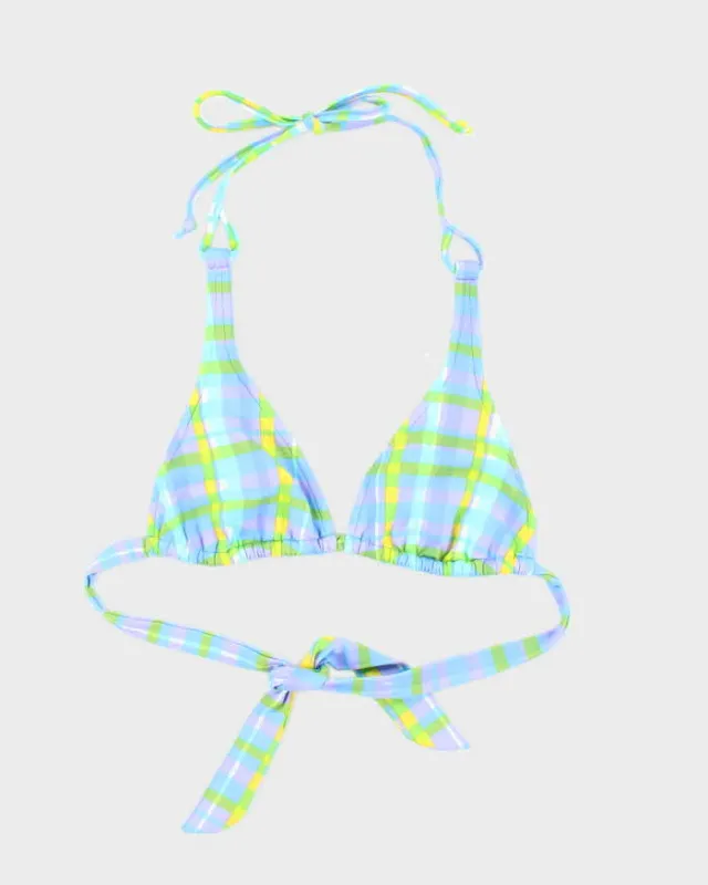 Vintage Y2k 00s Girl Star Checked Bikini Top - S sold by Rokit