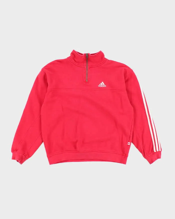Vintage Y2K Adidas Three Stripe Quarter Zip Sweatshirt - M sold by Rokit