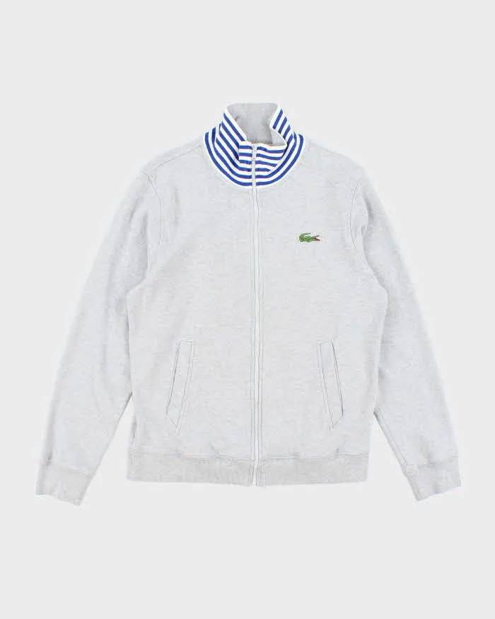 Vintage 2000's Lacoste Full Zip Striped Neck Hoodie - M sold by Rokit