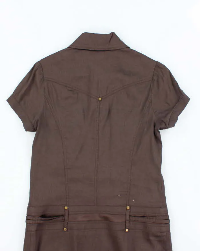 Vintage Y2k 00s Bebe Brown Button-Up Dress - M sold by Rokit product image thumbnail 4