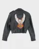 Vintage Y2K Women's Leone Cropped Leather Biker Jacket - M sold by Rokit
