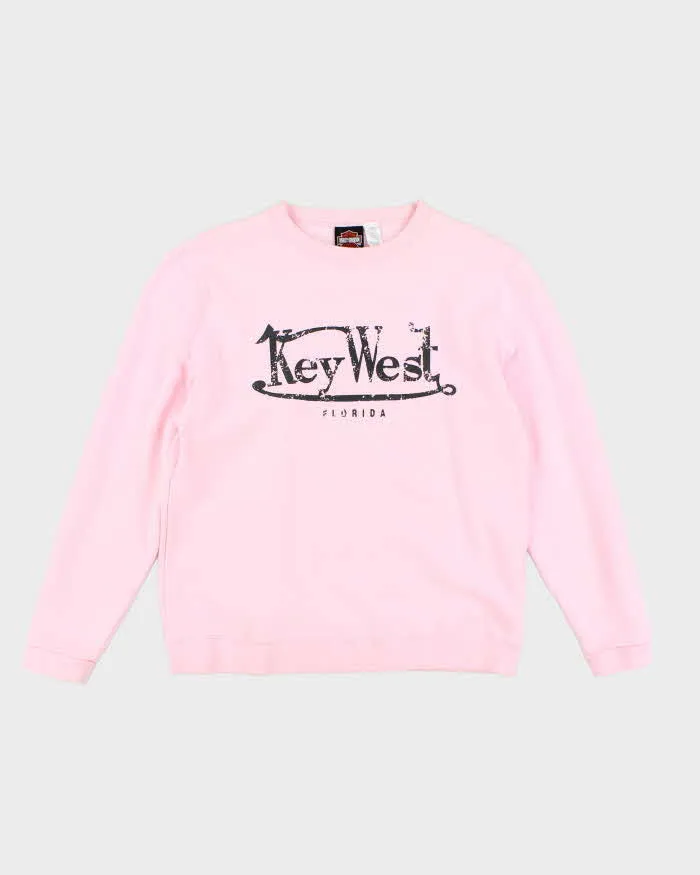 Vintage Y2k 00s Harley Davidson Key West Pink Sweatshirt - L sold by Rokit