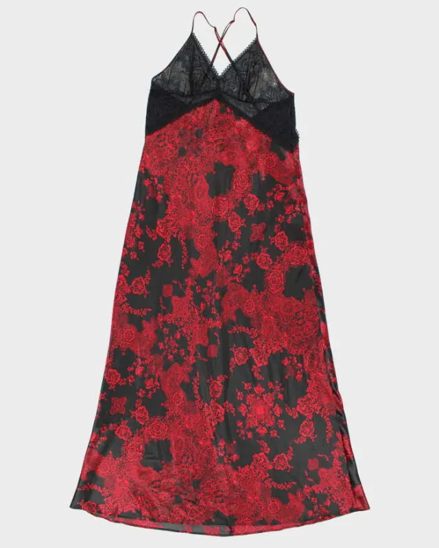 Vintage Y2k 00s La Vie En Rose Satin Maxi Slip Dress - M sold by Rokit