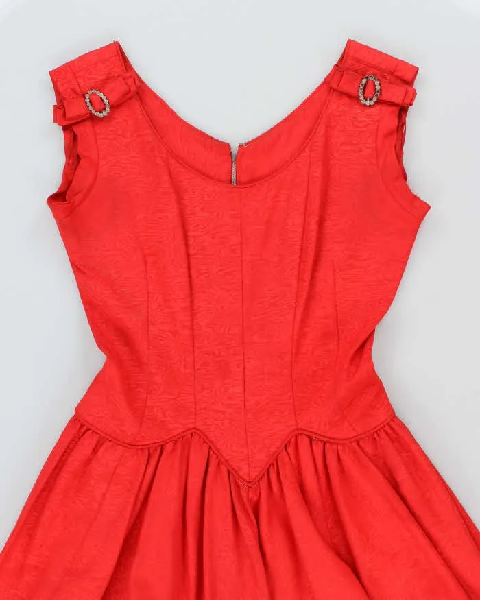 Vintage 50s Red Rhinestone Detail Dress - M sold by Rokit product image thumbnail 3