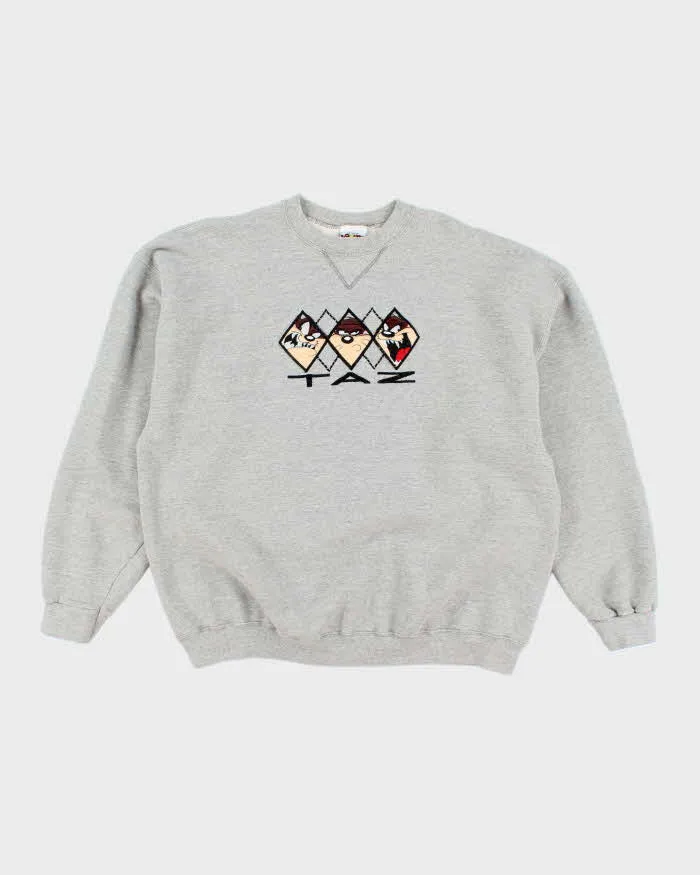 Vintage 90's Looney Toons Taz Embroidered Sweatshirt - XL sold by Rokit