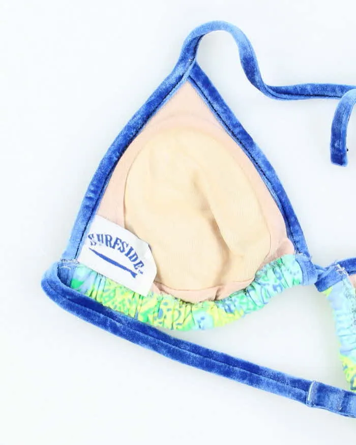 Vintage Y2k 00s Surfside Paisley Pattern Velvet Trim Bikini Top - S sold by Rokit product image thumbnail 4