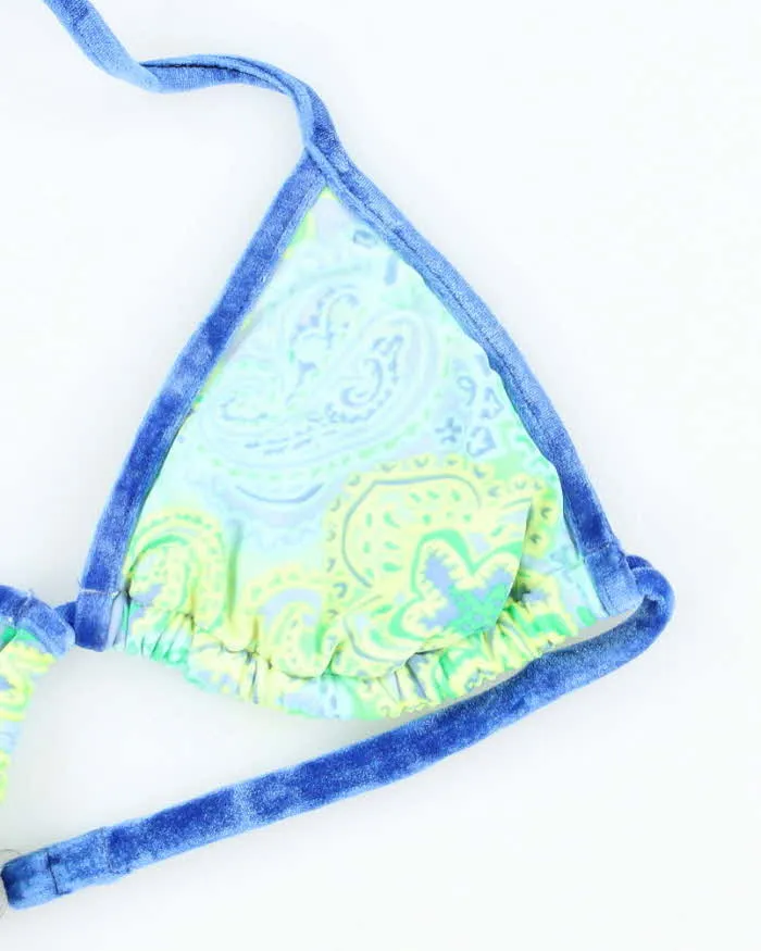 Vintage Y2k 00s Surfside Paisley Pattern Velvet Trim Bikini Top - S sold by Rokit product image thumbnail 3