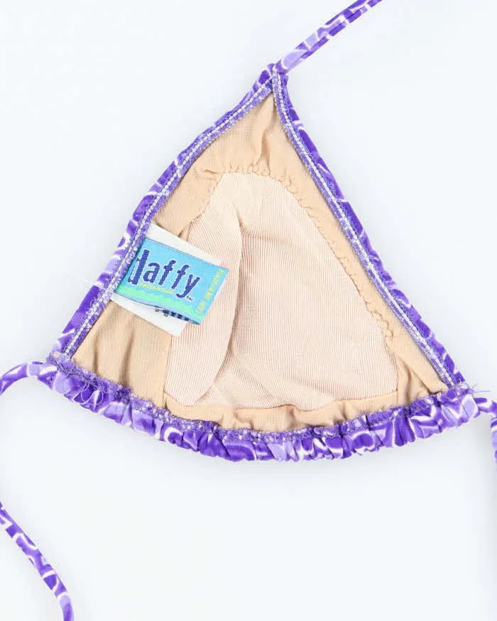 Vintage 90s Daffy Purple Floral Bikini Top - M sold by Rokit product image thumbnail 4