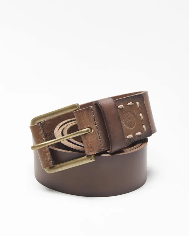 Vintage Timberland Brown Leather Belt - W34-W38 sold by Rokit