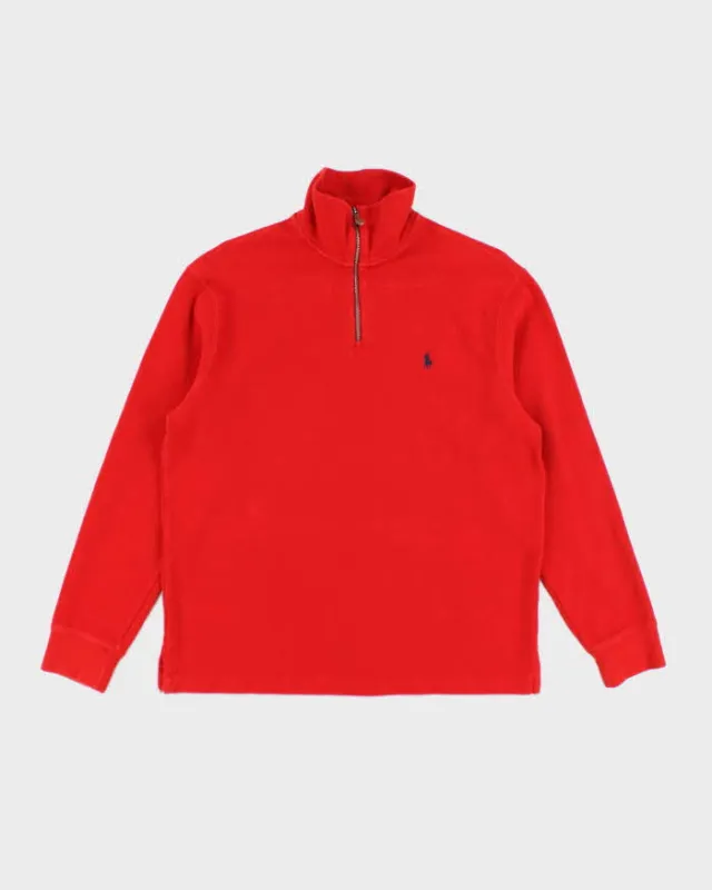 Vintage 2000's Ralph Lauren Small Horse Quarter Zip Sweatshirt - M sold by Rokit