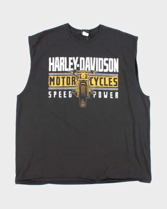 Vintage Y2K Harley Davidson Biker Graphic Sleeveless T-Shirt - XXXL sold by Rokit