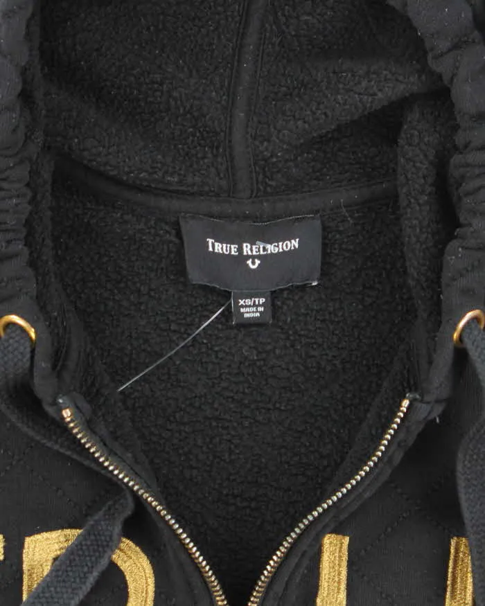 Vintage Y2K Women's True Religion Spell Out Zip Up Hoodie - XS sold by Rokit product image thumbnail 5