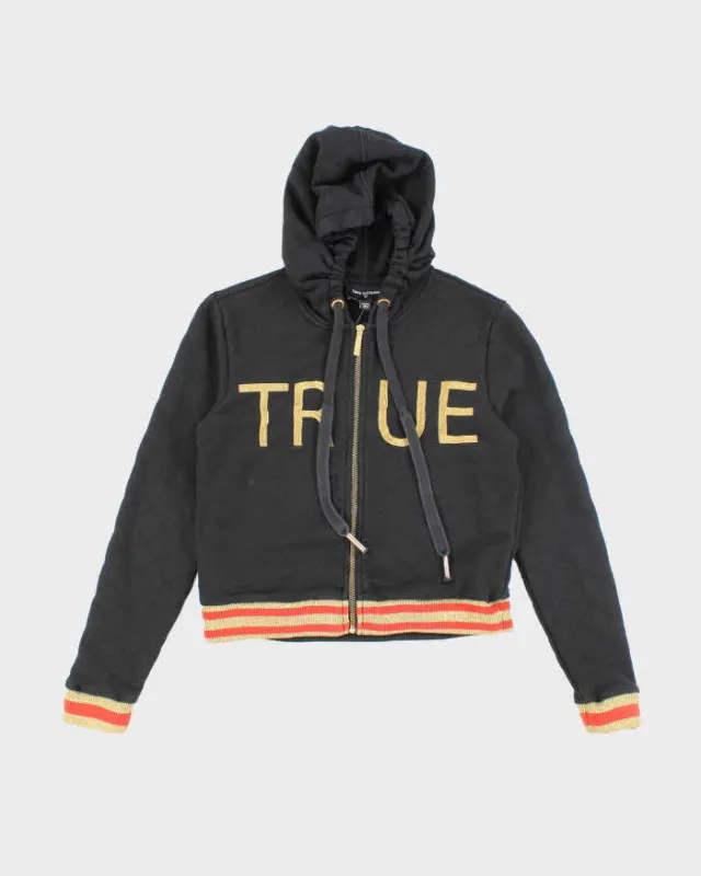Vintage Y2K Women's True Religion Spell Out Zip Up Hoodie - XS sold by Rokit