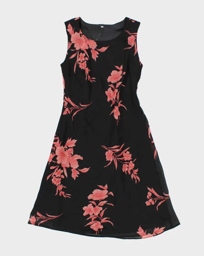 Vintage 90s Black Floral Maxi Dress - M sold by Rokit