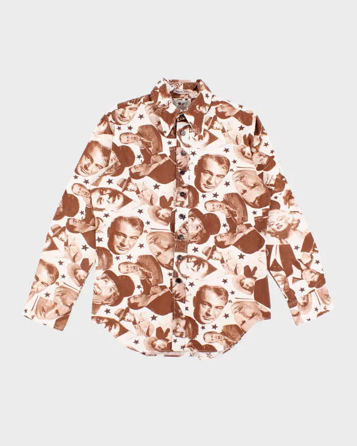 Vintage 70's Hollywood Greats All Over Print Button Up Shirt - S sold by Rokit