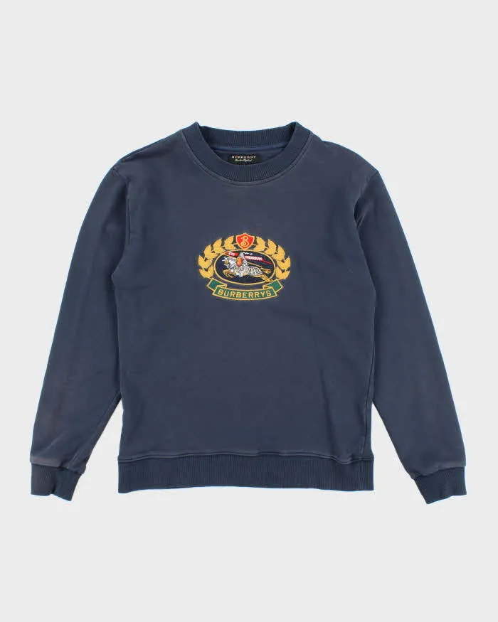 Vintage Y2K Burberry Embroidered Crest Logo Sweatshirt - S sold by Rokit