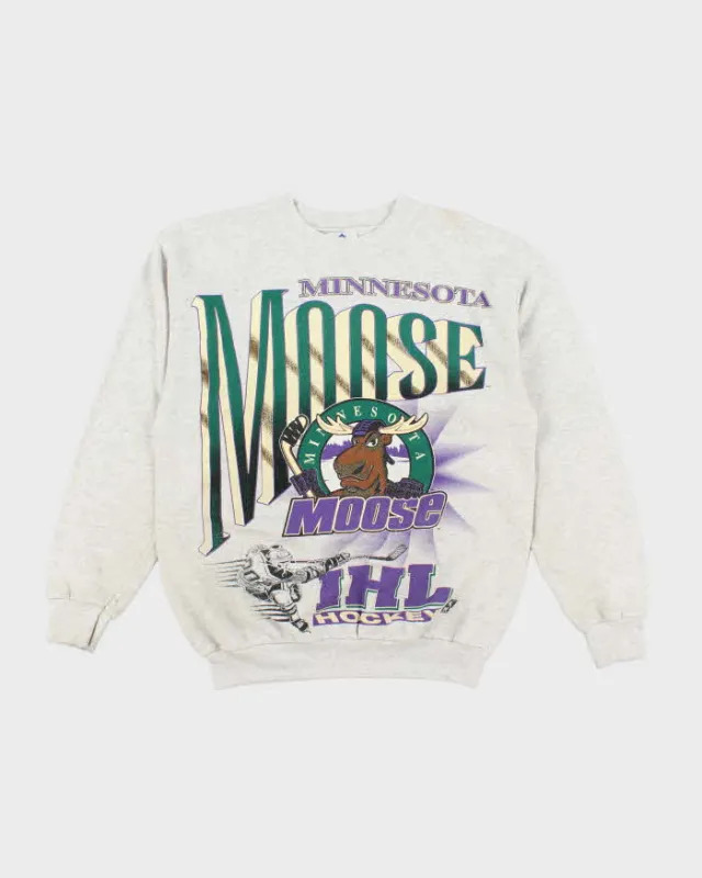 Vintage 90's Minnesota Moose's IHL Sweatshirt - M made by Rokit
