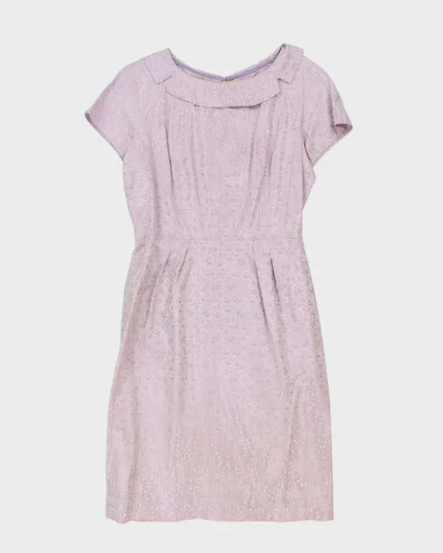 Vintage 60s Purple Floral Satin Dress - M sold by Rokit