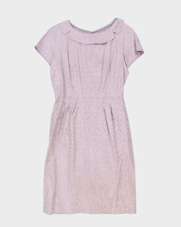 Vintage 60s Purple Floral Satin Dress - M sold by Rokit