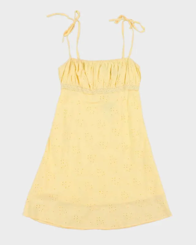Vintage Y2k 00s Pusch Yellow Mini Dress - M sold by Rokit