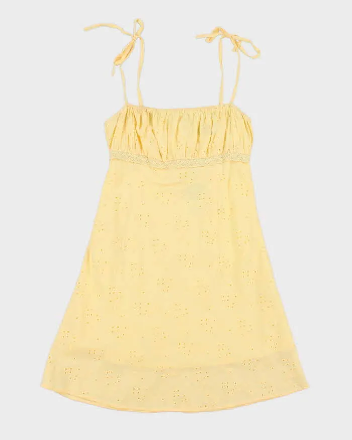 Vintage Y2k 00s Pusch Yellow Mini Dress - M sold by Rokit