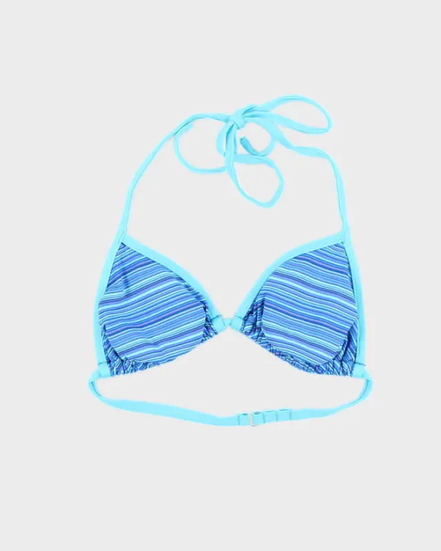 Vintage 90s Blue Stripe Bikini Top - XS sold by Rokit