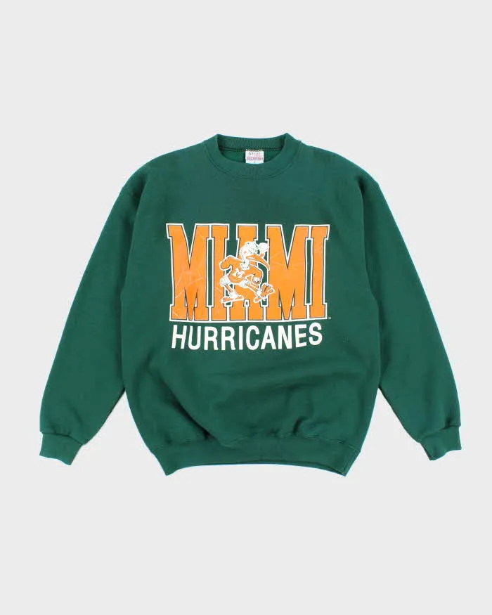 Vintage 90's Miami Hurricanes Big Graphic Sweatshirt - L sold by Rokit