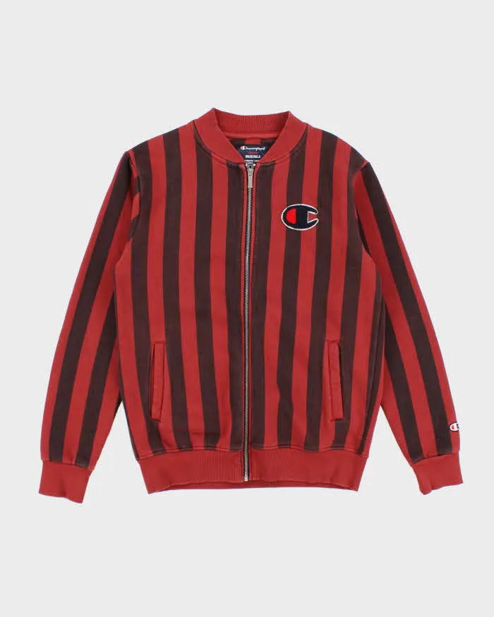 Vintage Y2K Champion Striped Full Zip Sweatshirt - L sold by Rokit