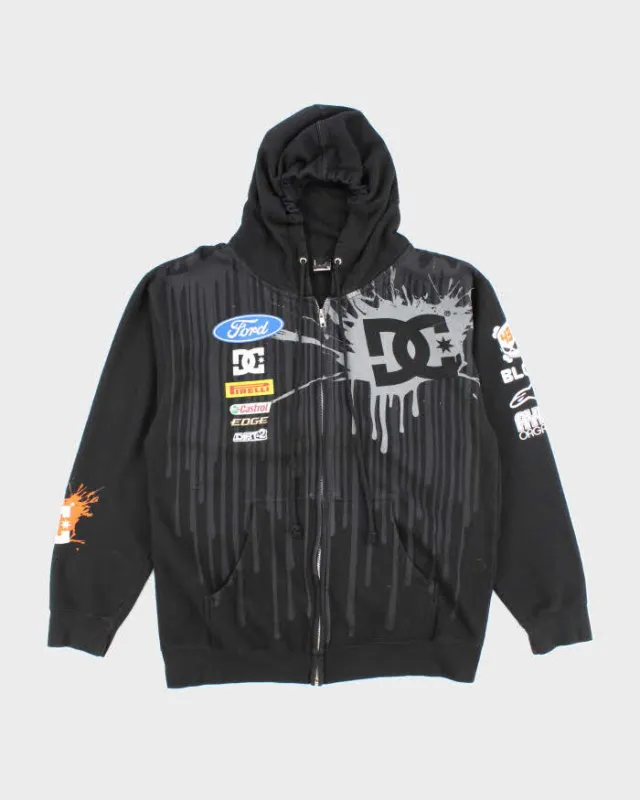 Vintage Y2K DC Shoe Co Graphic Print Zip Up Hoodie - L sold by Rokit