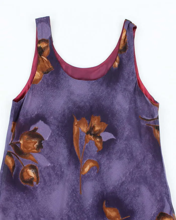 Vintage 90s Micci Purple Floral Dress - M sold by Rokit product image thumbnail 3