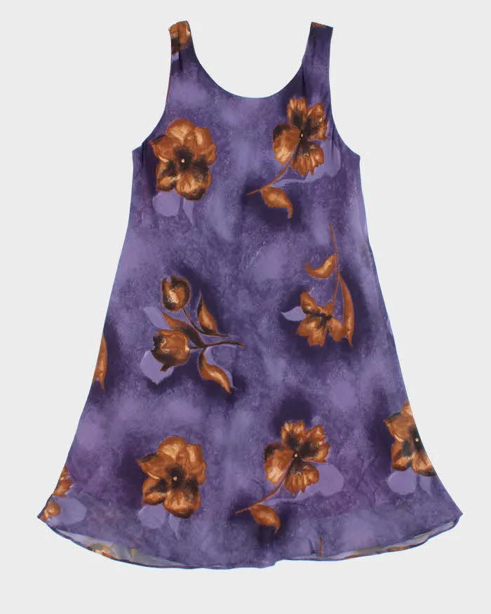 Vintage 90s Micci Purple Floral Dress - M sold by Rokit product image thumbnail 2