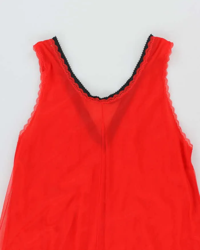 Vintage 80s Enka Perlon Red Maxi Slip Dress - M sold by Rokit product image thumbnail 4