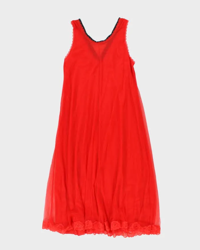 Vintage 80s Enka Perlon Red Maxi Slip Dress - M sold by Rokit product image thumbnail 2