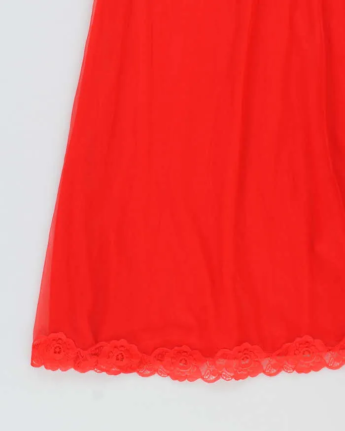 Vintage 80s Enka Perlon Red Maxi Slip Dress - M sold by Rokit product image thumbnail 5