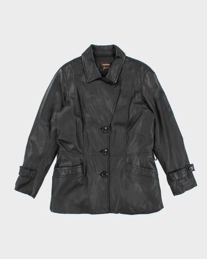 Vintage Danier Asymmetric Button-Up Leather Jacket - L sold by Rokit