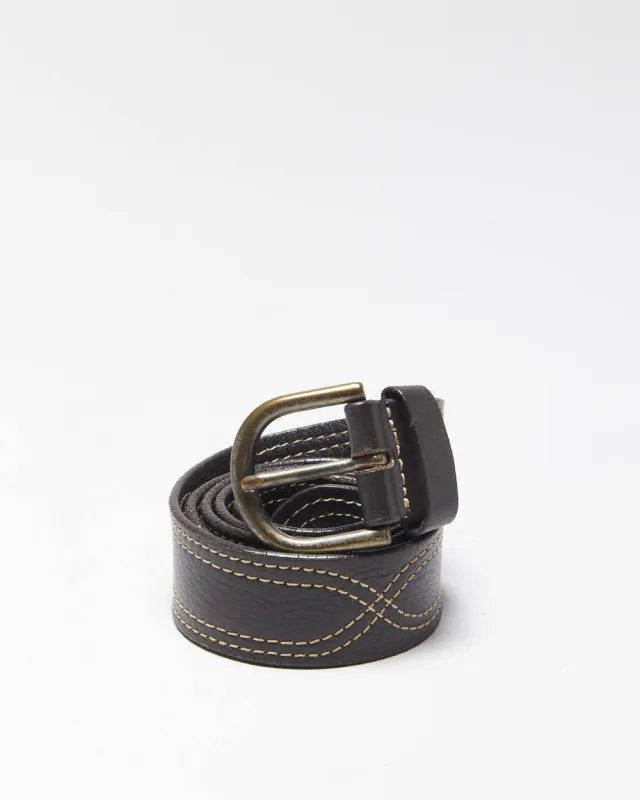 Vintage Eddie Bauer Brown Leather Belt - W34-W38 sold by Rokit