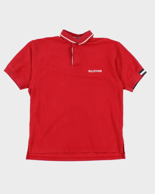 Vintage Y2K Tommy Hilfiger Embroidered Logo Polo Shirt - L sold by Rokit