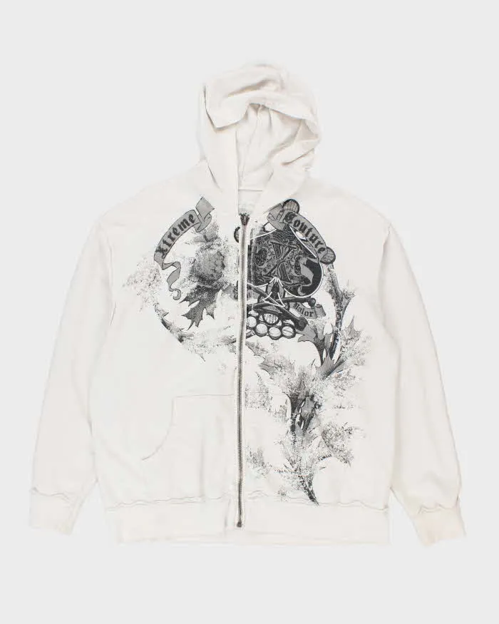 Vintage Y2K Xtreme Couture Gothic Print Zip Up Hoodie - XL sold by Rokit