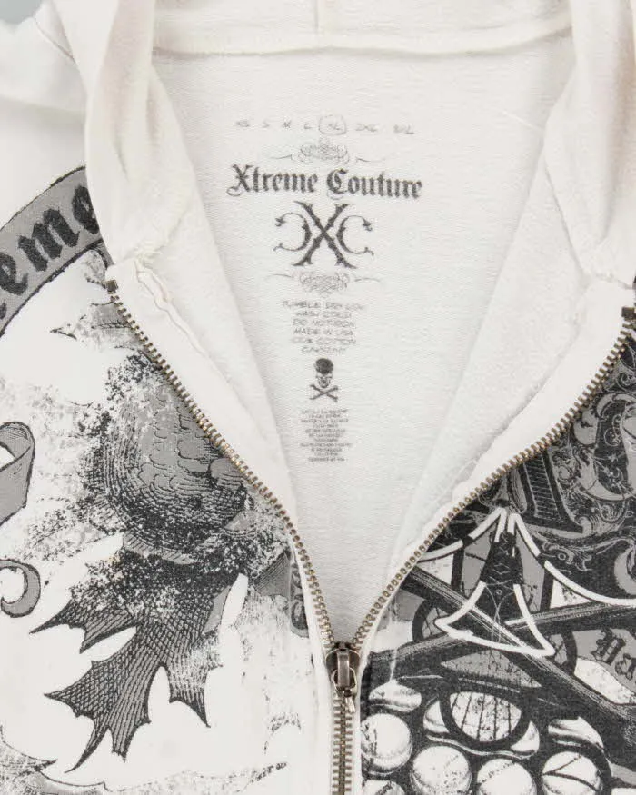 Vintage Y2K Xtreme Couture Gothic Print Zip Up Hoodie - XL sold by Rokit product image thumbnail 5