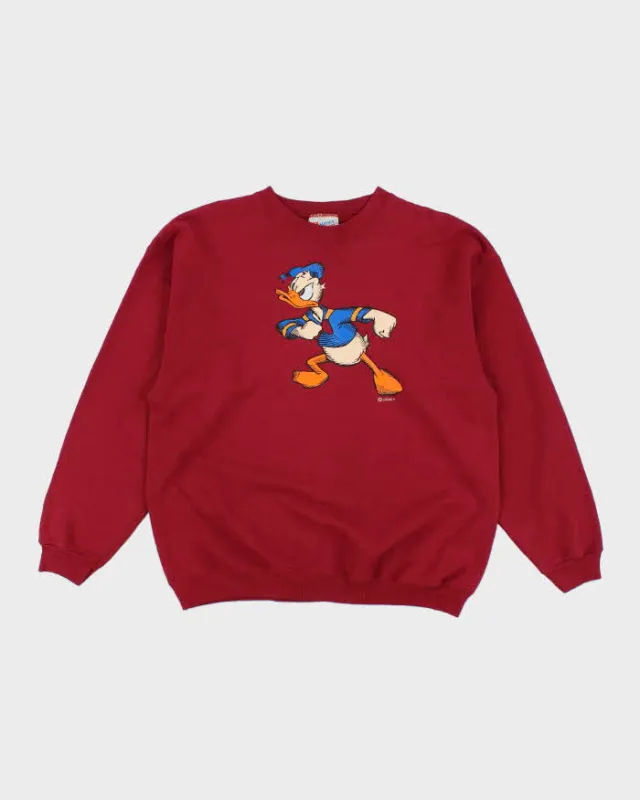 Vintage 90's Disney Donal Duck Graphic Sweatshirt - L sold by Rokit