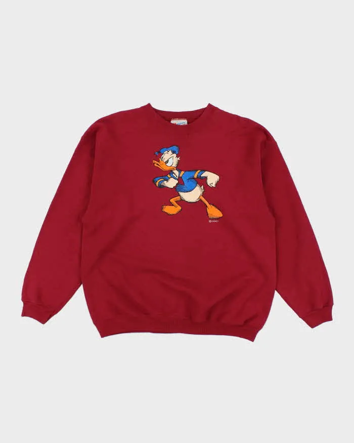 Vintage 90's Disney Donal Duck Graphic Sweatshirt - L sold by Rokit