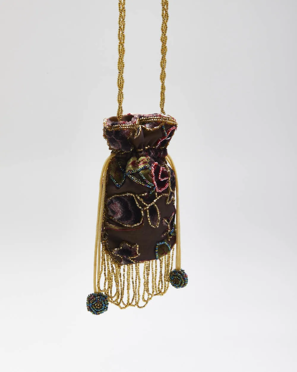 Vintage Velvet Beaded Cross-Body Bag sold by Rokit