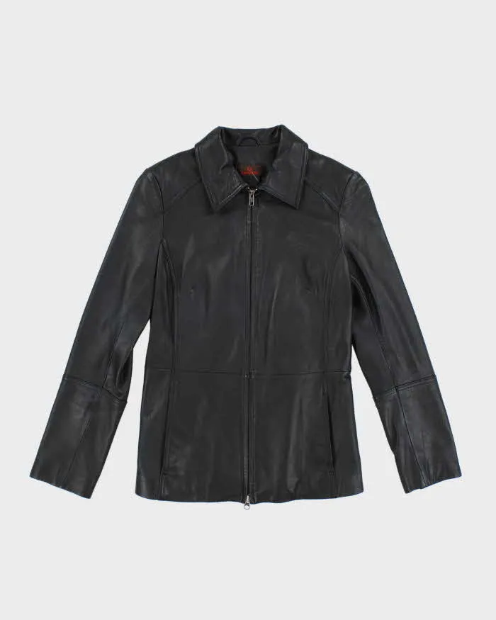 Vintage Danier Black Zip-Up Leather Jacket - S sold by Rokit