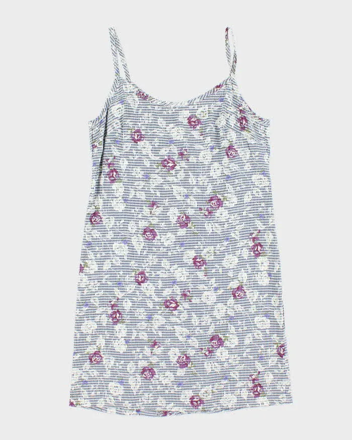 Vintage 90s Linen Pattern Mini Dress - M sold by Rokit