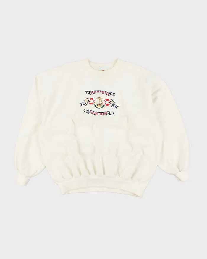 Vintage 90's Embroidered Song of Norway Sweatshirt - XL sold by Rokit