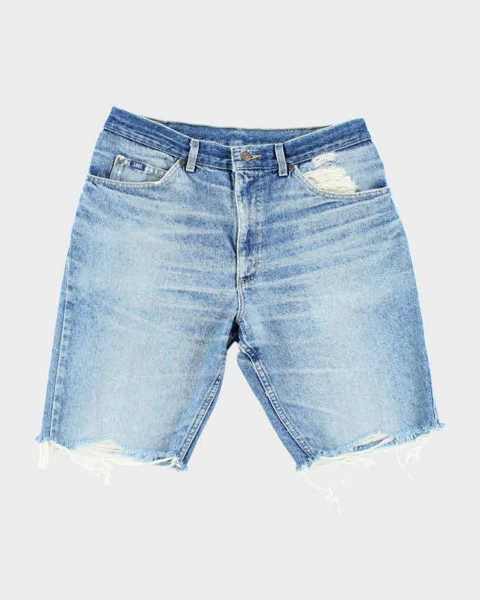 Vintage Lee Medium Wash Cut Off Denim Shorts - W32 L10 sold by Rokit