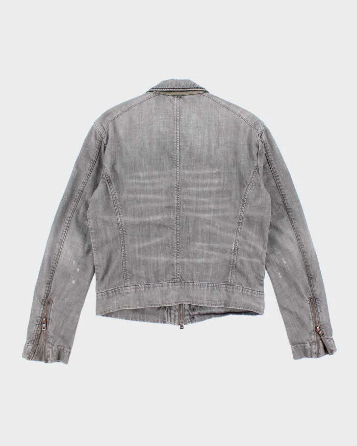 Vintage Y2K Armani Exchange Grey Denim Wash Zip Up Jacket - M sold by Rokit product image thumbnail 2