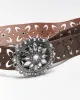 Vintage Y2k 00s Studded Rhinestone Belt Buckle Belt - W29-W33 sold by Rokit