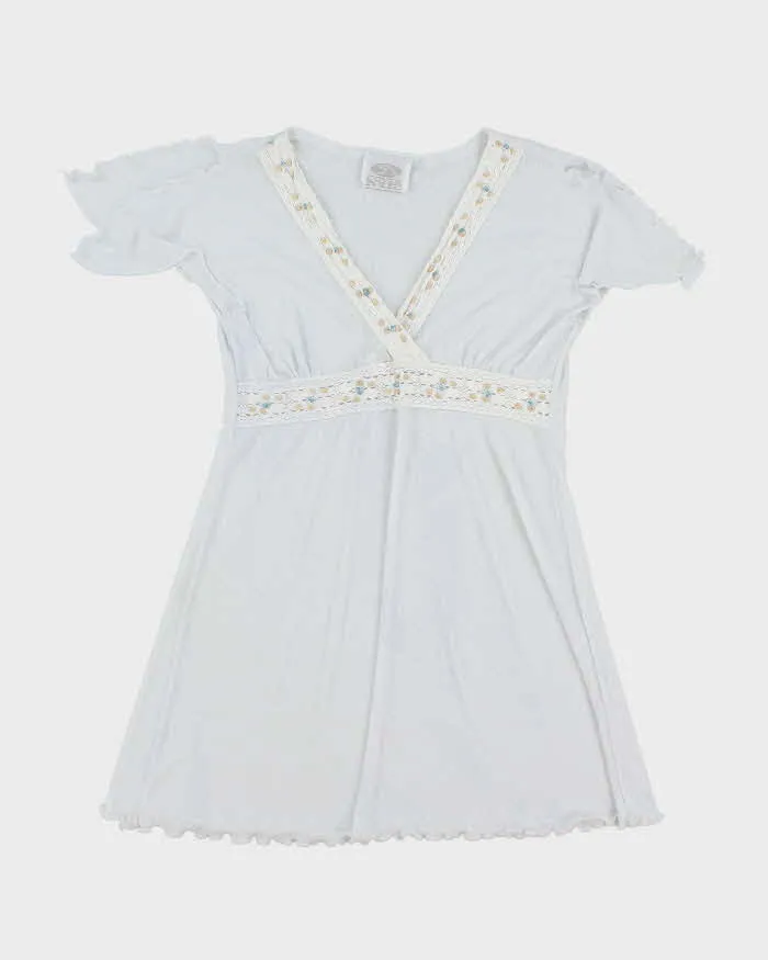 Vintage Y2k 00s Cover Me Beaded Sheer Dress - M sold by Rokit